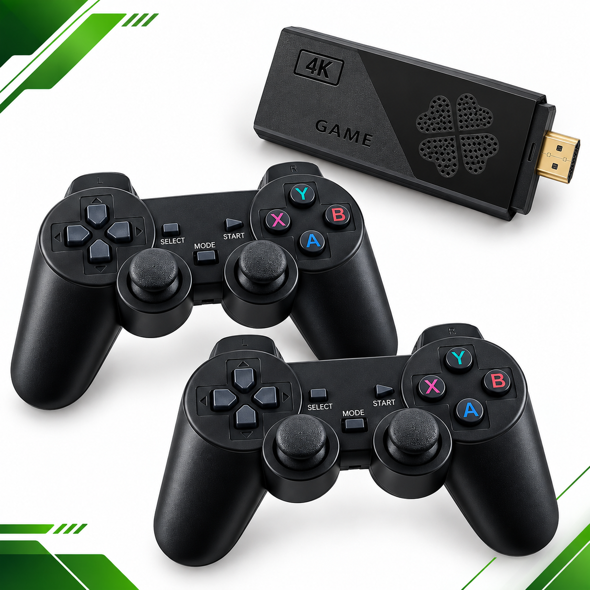 GameStick Retro 4K — Revive los Clásicos con 2 Mandos